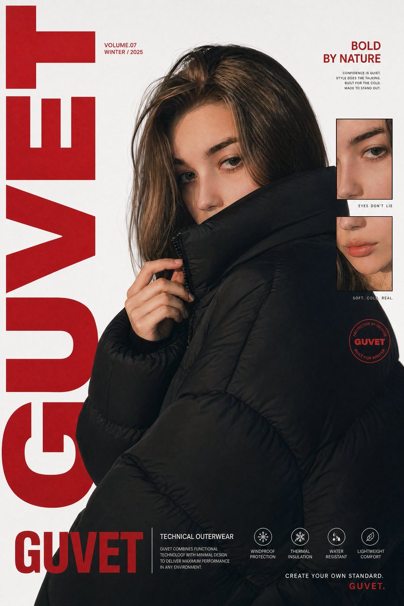 Fashion editorial poster with model
